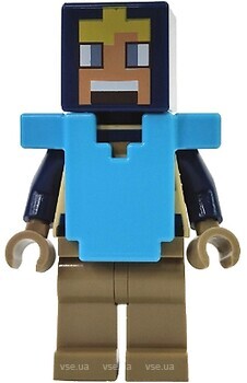 Фото LEGO Minecraft Hero - Tan Torso, Dark Tan Legs, Medium Azure Armor (min232)