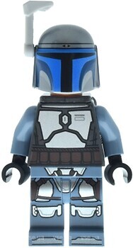 Фото LEGO Star Wars Jango Fett - Nougat Head, Plain Arms, Helmet with Black Detail Lines on Right Side (sw1433)