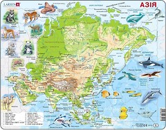 Фото Larsen Карта Азии с животными (A30-UA)