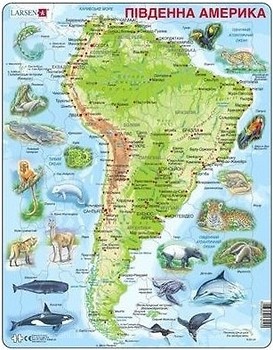 Фото Larsen Карта Южной Америки с животными (A25-UA)