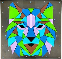 Фото Аплі Краплі мягкая мозаика головы Волк (МГ-02)