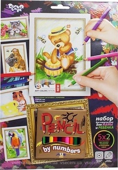 Фото Danko Toys Pencil by number Мишка и мед (PBN-01-08)