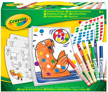 Фото Crayola Набор для творчества с наклейками и фломастерами (04-6801)