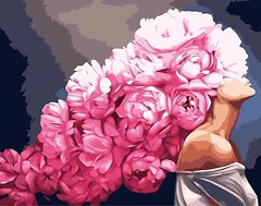 Фото Strateg Девушка с розовыми пионами (VA-2533)