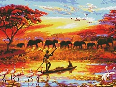 Фото Strateg Алмазная мозаика Жизнь Африки (HA0002)