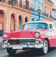 Фото Strateg Алмазная мозаика Розовое авто Гаваны (GA0007)