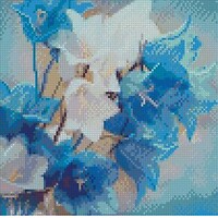 Фото Strateg Алмазная мозаика Голубые цветочки (CA-0038)