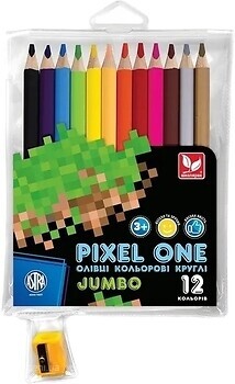 Фото Школярик Карандаши цветные Джамбо Pixel One с точилкой (312221005-UA)