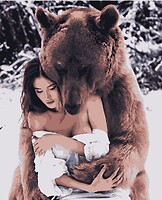 Фото Artissimo Девушка и медведь (PN6803)