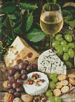 Фото Идейка Алмазная мозаика Белое вино с сыром (AMO7378)