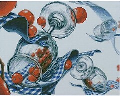 Фото Strateg Алмазная мозаика Бокалы с ягодами (D0036)