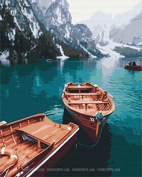 Фото Brushme Лодки на альпийском озере (BS51602)