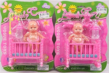 Фото BK Toys Пупс с кроваткой и бутылочкой (001)