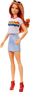 Фото Mattel Барби Fashionistas Рыженькая с радугой (FBR37/FXL55)