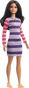 Фото Mattel Барби Fashionistas Модница в полосатом платье (GYB02)