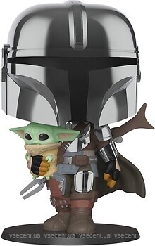 Фото Funko Pop! Bobble Star Wars Mandalorian with Child (49931/FUN25491916)