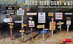 Фото MiniArt Allies Road Signs WWII European Theater Of Operations (MA35608)