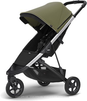 Фото Thule прогулочная Spring с козырьком Aluminium/Olive (TH 11300100-11300304)