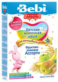 Фото Bebi Premium Каша молочная Фруктово-злаковое ассорти 250 г