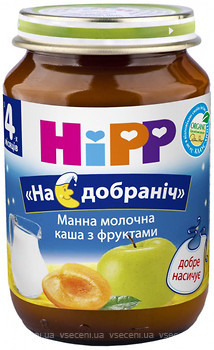 Фото Hipp Каша молочная манная с фруктами 190 г