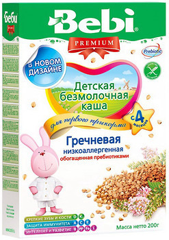 Фото Bebi Premium Каша безмолочная Гречневая с пребиотиками 200 г