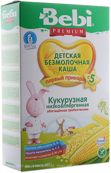 Фото Bebi Premium Каша безмолочная Кукурузная с пребиотиками 200 г
