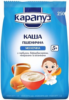 Фото Карапуз Каша молочная Пшеничная с тыквой, мягкая упаковка 250 г