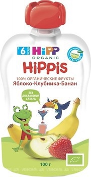 Фото Hipp Пюре Hippis яблоко-клубника-банан 100 г