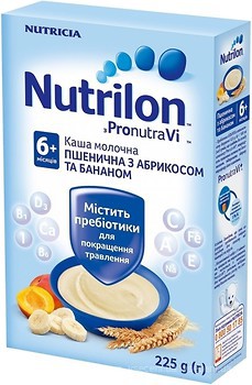 Фото Nutricia Nutrilon Каша молочная пшеничная с абрикосом и бананом 225 г