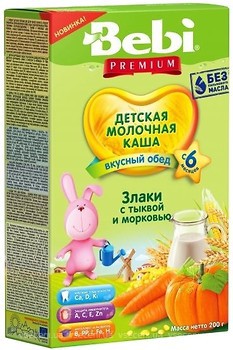 Фото Bebi Premium Каша молочная Злаки с тыквой и морковью 200 г
