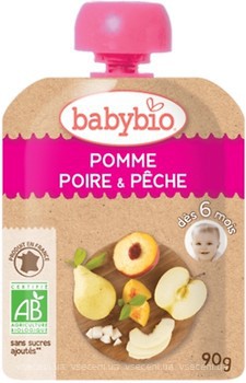 Фото Babybio пюре Яблоко, груша и персик 90 г