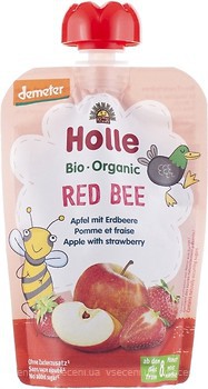 Фото Holle пюре Red Bee яблоко-клубника 100 г