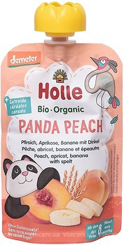 Фото Holle пюре Panda Peach персик-банан-абрикос-спельта 100 г