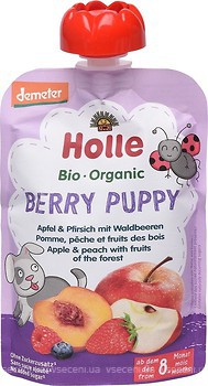 Фото Holle пюре Berry Puppy яблоко-персик-лесные ягоды 100 г