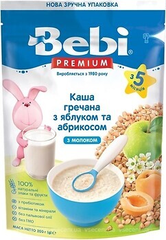 Фото Bebi Premium Каша молочная Гречневая с яблоком и абрикосом 200 г