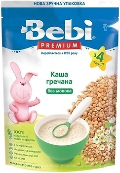 Фото Bebi Premium Каша безмолочная Гречневая, мягкая упаковка 200 г