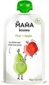 Фото Mama knows Пюре груша-яблоко без сахара 90 г