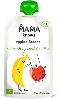 Фото Mama knows Пюре яблоко-банан без сахара 90 г