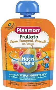 Фото Plasmon Пюре Груша, малина, злаки и йогурт 85 г