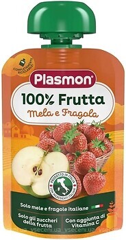 Фото Plasmon Пюре Яблоко, клубника и витамин C 100 г