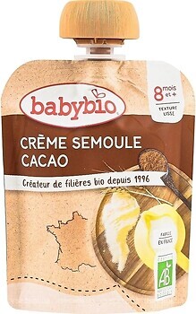 Фото Babybio десерт молочный с манной крупой и какао 85 г