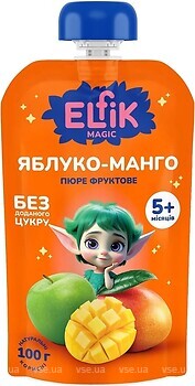 Фото Elfik Magic пюре Яблоко и манго без сахара 100 г