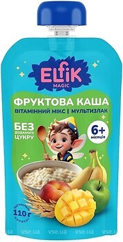 Фото Elfik Magic Фруктовая каша Витаминный микс из яблок, персиков, бананов и манго 110 г