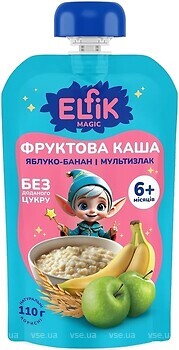 Фото Elfik Magic Фруктовая каша из яблок, бананов и мультизлаковой каши 110 г