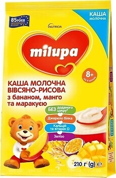 Фото Milupa Каша молочная овсяно-рисовая с бананом, манго и маракуей 210 г