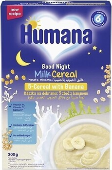 Фото Humana Каша молочная Сладкие сны 5 злаков с бананом 200 г
