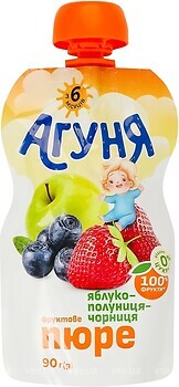Фото Агуша Пюре Яблоко-клубника-черника 90 г