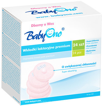 Фото BabyOno Вкладыши лактационные Premium 24 шт. (031)