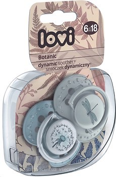 Фото Canpol babies Пустышка силиконовая динамическая Lovi Botanic 6-18 мес., 2 шт. (22/871)