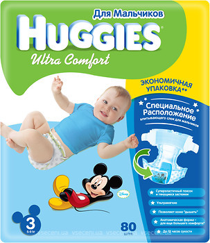 Фото Huggies Ultra Comfort 3 для мальчиков (80 шт)